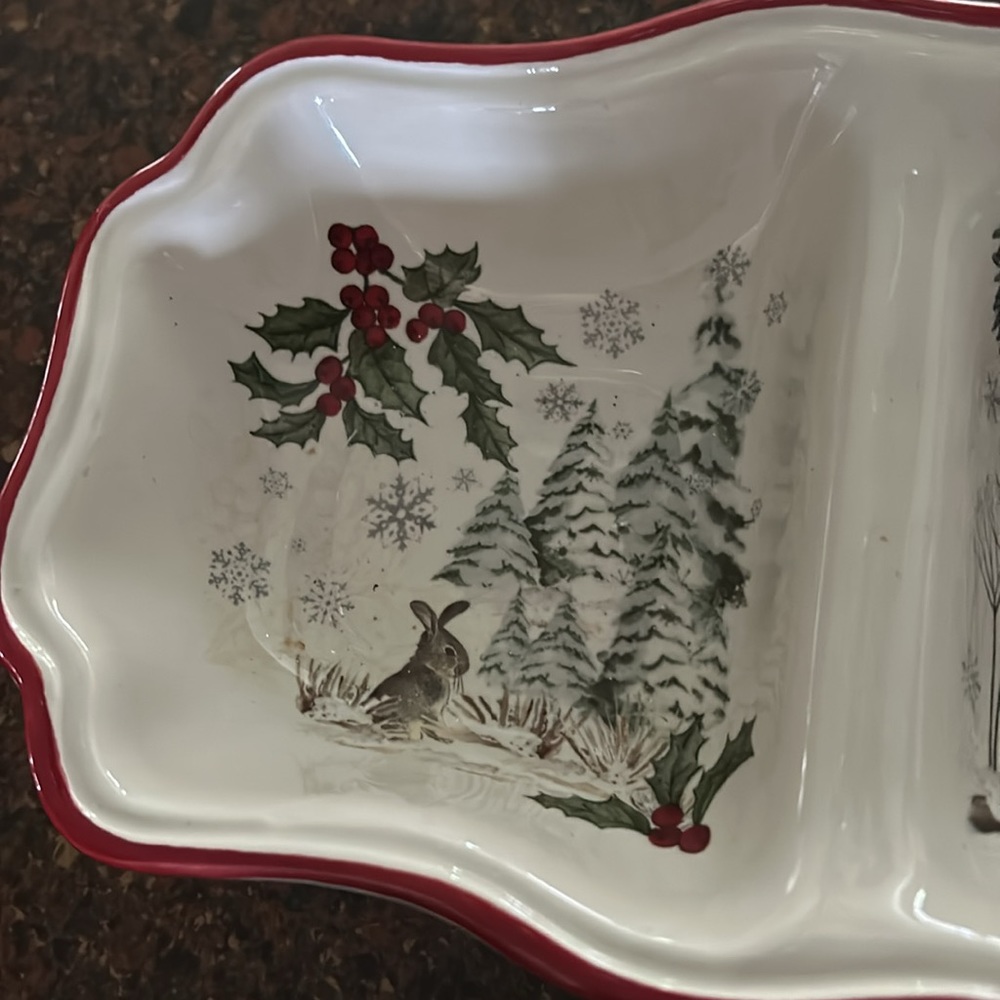 3-section winter serving dish - Picture 4 of 5